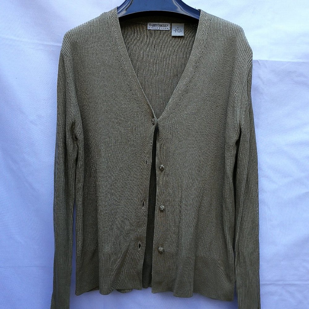 BARRY BRICKEN COLLECTION 100% Silk Jacket Women Size: M/Gold